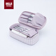 無印良品（MUJI）再生聚酯纖維 平型化妝包 紫色格紋 長19.5×寬9.5×厚6cm