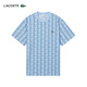 LACOSTE法國鱷魚(yú)男裝25春夏新款棉質(zhì)潮流平紋針織圖形圓領(lǐng)T恤|TH2831 HI0/藍色幾何印花 M