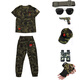 童裝男童夏季迷彩服套裝小學(xué)生紅軍夏令營(yíng)迷彩衣服女童軍訓(xùn)集訓(xùn)服 上衣+褲子+腰帶+眼鏡+手槍+帽子+望遠(yuǎn)鏡+手套 120 碼建議身高106-115cm