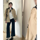 GARNUO卡其色短款風(fēng)衣外套女小個(gè)子2025春秋新款高級感薄款寬松休閑大衣 卡其色 M 【111-130斤】
