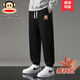 大嘴猴（paul frank）休閑褲男士春秋季新款針織加絨寬松時(shí)尚運(yùn)動(dòng)束腳衛(wèi)褲束口長(zhǎng)褲子男 黑色（B） 常規(guī) L