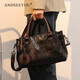 ANDSEEYOU2026新款復古撞色高級質(zhì)感手提包單肩斜挎包女神節托特包真皮女包 黑色 軟真皮+斜挎+手提