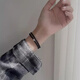 MOLC黑瑪瑙手鏈男女雙圈手串純銀轉(zhuǎn)運珠情侶七夕生日禮物送男友老公 S1760黑瑪瑙雙圈手串