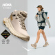 HOKA ONE ONE女款夏季中幫輕量舒適防水登山鞋TRAIL CODE GTX戶外 橡木白/亞麻色 37