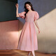 茵曼度假風(fēng)歐若風(fēng)無(wú)袖連衣裙2025夏季女裝新品純色寬松氣質(zhì)長(cháng)裙子 粉紅色 M