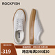 Rockfish復(fù)古德訓(xùn)鞋女2024年秋季運(yùn)動(dòng)板鞋原版平底女鞋休閑單鞋女款 白焦糖布面 41