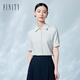 菲妮迪（FINITY）襯衫領(lǐng)雪紡衫2025年夏季新款簡約氣質(zhì)通勤別致上衣女 白色 XL