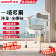 魚(yú)躍醫(yī)用級(jí)坐便椅 老人孕婦殘疾病人蹲廁所馬桶 可折疊移動(dòng)家用坐行器 【H027A超強(qiáng)承重】舒適防水+卡扣拆卸+沐浴方便
