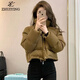 綴櫻三防羽絨棉服女冬季短款2024新款小個子穿搭韓系學院風面包服外套 卡其色 S 推薦80-105斤
