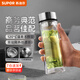 蘇泊爾（SUPOR）玻璃杯男士茶水分離泡茶杯雙層高硼硅玻璃耐高溫水杯辦公杯子禮物 流光銀500ml