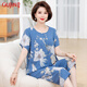 古今（GUJIN）春夏新品睡衣女媽媽中老年家居服棉綢寬松大碼可外穿睡褲套裝3XL