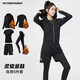 VICTORIATOURIST跑步運動(dòng)套裝女大碼瑜伽服健身房訓練服秋冬休閑加絨五件套2XL