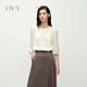 OVV【重磅真絲】2025春夏新款女裝22MM鬼縐優(yōu)雅圓領(lǐng)襯衫 象牙白 M
