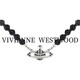 薇薇安·威斯特伍德（Vivienne Westwood）西太后黑瑪瑙單層項鏈黑色項鏈毛衣鏈送女友送女友生日禮物 黑色搪瓷