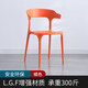 密林 牛角椅子靠背網(wǎng)紅餐椅家用塑料懶人休閑簡(jiǎn)約加厚加強北歐辦公椅 加強-新桔色