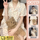 羽雅曼睡衣女夏季2025年新款短袖短褲碎花甜美學生可外穿家居服兩件套 木耳邊小碎花 L 【100-120斤】