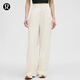 lululemon丨Stretch Woven 女士腰部褶邊闊腿褲 LW5HTOA 淺象牙白 L