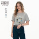Teenie Weenie小熊T恤女2025年夏季新款清新活力甜美刺繡圓領短袖T恤上衣女