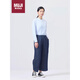 無印良品（MUJI）棉 漢麻 牛仔 寬版褲 女式牛仔褲 深藏青色  L 