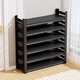 億冠萊鋼制鞋架家用門(mén)口多層落地置物架大容量鐵藝收納架入戶(hù)門(mén)簡(jiǎn)易鞋柜 黑色三層高80cm層高可調節-加厚 長(cháng)60cm寬35cm