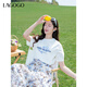 LAGOGO珠片繡花短袖T恤女拉谷谷2025年夏季新款清爽通勤白色上衣 本白色 L