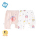 舒貝怡2條 兒童短褲子夏裝女童男童薄款PP褲夏裝寶寶褲子純棉透氣短褲 星空漫游滿(mǎn)印粉+粉 80 cm