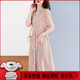 ac mmng輕奢品牌雙縐真絲連衣裙女夏季2025新款洋氣時尚系帶桑蠶絲印花裙 桔色 M 95-105斤