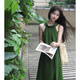 茯見(jiàn)法式高級(jí)感綠色掛脖吊帶連衣裙子女春夏2025新款海邊度假氣質(zhì)長(zhǎng)裙 圖片色M（85-100斤）