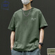 JEANSWEST CLUB真維斯短袖t恤男夏季2025年寬松純棉透氣男士百搭五分袖上衣