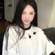 妙奕嘉短袖t恤女寬松新款2025年純棉t恤潮流夏季衣服女裝高顏值半袖上衣 三只黑貓條紋寬松短袖【白灰色】 M