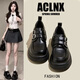 ACLNX高級感英倫風(fēng)小皮鞋女2025春夏季新款樂(lè )福鞋百搭厚底jk制服單鞋女 黑色 37 (235mm)