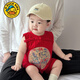 G. DUCKKIDS嬰兒衣服夏季洋氣寶寶連體衣新生嬰兒衣服夏裝女嬰滿月百天周歲夏 紅色哈衣 66cm #建議10-15斤#