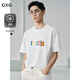 GXG男裝 圓領(lǐng)T恤卡通圖案印花上衣涼感短袖針織 2025夏季新品 白色 L