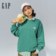 Gap男女裝2025春季新款鉤針logo圓領(lǐng)長(zhǎng)袖T恤簡(jiǎn)約百搭上衣723828 青綠色 M (170/92A)亞洲尺碼