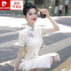 皮爾卡丹（pierre cardin）旗袍2025新款夏季改良年輕款少女白色新中式日常可穿小個子中 云裳紗 L