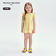 Teenie Weenie Kids小熊童裝25夏季新款女寶寶蕾絲純色飛袖連衣裙 黃色 100 cm