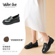 Walker Shop奧卡索皮鞋女樂福鞋一腳蹬豆豆鞋女單鞋小皮鞋女D151136黑色37
