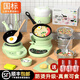 柏思樂(lè )兒童迷你廚房真煮套裝做飯廚具可吃過(guò)家家玩具女孩7-14歲生日禮物 【抗菌138件套-綠】智能電熱爐