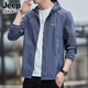 JEEP SPIRIT吉普防曬衣男2026新款休閑速干連帽空調服皮膚衣釣魚(yú)冰絲薄款外套 7260深灰 L 推薦【115-135斤】