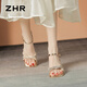 ZHR粗跟涼鞋女復(fù)古方頭女鞋時尚細(xì)帶閃耀水鉆高跟鞋子女BL518香檳37