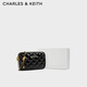 CHARLES&KEITH菱格鏈條單肩斜挎小方包包女包生日禮物七夕禮物CK2-00151408 Black黑色 XS