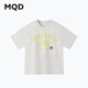 馬騎頓（MQD）男女童夏季新品學院風潮酷休閑撞色字母短袖親膚舒適T恤 淺麻灰 150