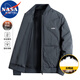 NASA MARVEL羽絨服男士外套上衣服秋冬純色簡(jiǎn)約透氣輕便防寒保暖 霧霾藍 2XL