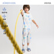 愛慕兒童（AIMER KIDS）奶皮衣男女孩家居服莫代爾抗菌A類睡衣 七分褲-藍(lán)彩奶皮怪 140