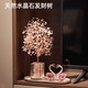 赟婭粉水晶發(fā)財樹電視柜玄關(guān)裝飾擺件客廳輕奢高檔女生日新婚喬遷禮物 【粉水晶樹】+天鵝+托盤擺件