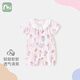 米愛熊嬰兒夏季連體衣女寶寶短袖衣服薄款純棉a類公主風(fēng)粉色哈衣爬爬服 天鵝圓舞曲 夏款 73cm
