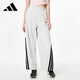 阿迪達斯 （adidas）運動(dòng)褲女寬松闊腿棉質(zhì)休閑舒適百搭毛圈布香蕉褲KC0290 淺灰 L