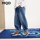 馬騎頓（MQD）男大童秋季新品百搭簡(jiǎn)約分割線牛仔長(zhǎng)褲