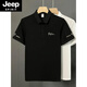 JEEP SPIRIT男士短袖T恤Polo.衫時(shí)尚夏季新款韓版修身刺繡字母氣質(zhì)體恤潮 黑色 L 105-120斤