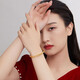 LossotLOVE足金999黃金手鐲女士5D硬金素圈金鐲子女朋友老婆七夕禮物